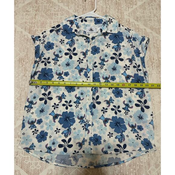 Disney Parks Lilo & Stitch Women Stitch Hibiscus Button Up Shirt Sz S Camp Shirt - Picture 6 of 10